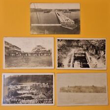 5 RPPC Panama Canal Zone Postcards Gatun Locks, Ancon Hospital, & Fort Lorenso picture