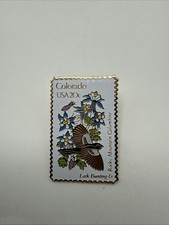 USPS Vintage Colorado State Bird & Flower 1st Ed. Stamp Pin 20¢ (The March Co) picture