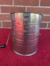 Bromwell's Vintage 3 Cup Flour Metal Measuring Sifter picture