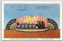 1930s The Coliseum Ballroom Orchestra Deco Parkersburg West Virginia WV Postcard picture