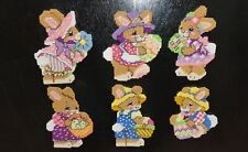 HAPPY EASTER BUNNY TAILS REFRIGERATOR MAGNETS -  PLASTIC CANVAS BRAND NEW picture