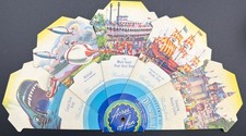 Vintage 1955 Disneyland Opening Year Souvenir Fan Acres Of Fun 10 Attractions Z2 picture