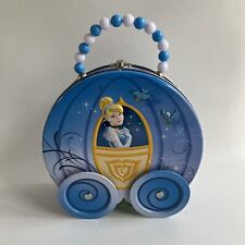 DISNEY Princess Cinderella Tin Lunch Box / Purse Storage Moving  Wheels picture