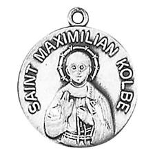 St Maximilian Kolbe Beautiful Sterling Silve Medal Size .75in Dia and 18in Chain picture