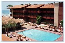 La Jolla California CA Postcard Pool Side Sea Lodge Hotel Building c1960 Antique picture