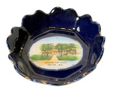 ONEIDA NY NEW YORK Antique ONEIDA CITY PARK Souvenir COBALT TRINKET picture