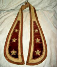 Antique Masonic Lodge Velvet Ceremonial Cope Vestment Collar Metallic Stars Trim picture