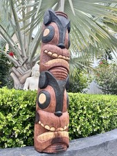 New 3’ Double Dog Coconut Palm Tiki bar Decor Oceanic picture