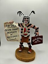 Vintage Hopi Native Koshone Koshari Wood Carved Clown Selling Real Estate AZ picture