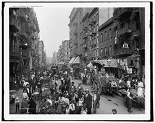 Photo:Mulberry St New York NY 1900s Italian Immigrant Street Scene Crowd picture