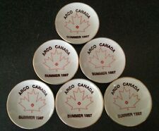 6 RARE VINTAGE 1997 ARCO CANADA COASTERS DISHES ATLANTIC RICHFIELD MAPLE LEAF picture