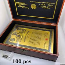 100pcs/box  $1000 Gold German Bond Scroll 1924 Gold Foil Banknote Note UV Light picture