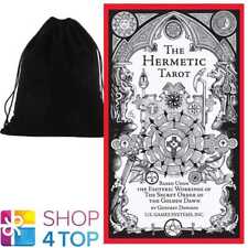 HERMETIC TAROT DECK CARDS ESOTERIC WHITE BLACK US GAMES SYSTEMS WITH VELVET BAG picture