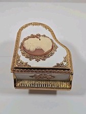 Vintage Cameo Piano Music Box Cross Japan Tested Works picture