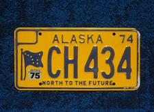 1974 1975 Alaska License Plate - North to the Future picture