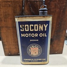 RARE Vintage SOCONY One Quart Medium Motor Oil Can GAS OIL picture