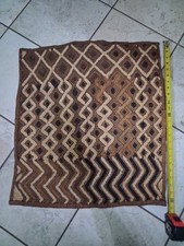 AFRICAN ORIGINAL KUBA THICK PILE RAFFIA CLOTH PANEL TEXTILE 23x22 picture