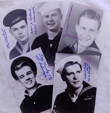 USS Indianapolis, CA35,Signed Photographs, 5 Survivors, Atomic Bomb, #4 picture