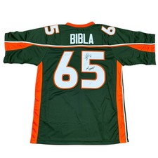 Martin Bibla Autographed Miami (Green #65) Custom Stitched Jersey - JSA picture