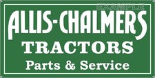 ALLIS CHALMERS TRACTOR DEALER VINTAGE OLD SIGN REMAKE ALUMINUM SIZE OPTIONS picture