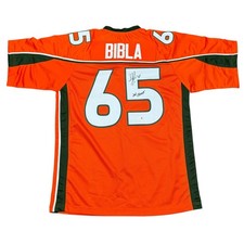 Martin Bibla Autographed Miami (Orange #65) Custom Stitched Jersey - JSA picture