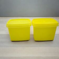 Vintage Tupperware (2) Yellow Shelf Savers Containers #1243-1 #1243-7 picture