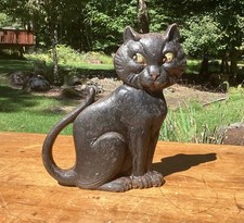 Vintage Cast Iron ~ Black Cat Door Stop ~ Greenblatt Studios Ca. 1927  Boston MA picture