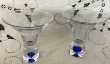 Ciroc Vodka Tapered Cocktail Martini Cosmo Glasses Blue Speckled Ball Base picture