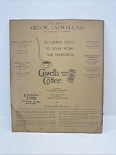 Vintage 1930-1940 Rare Caswell Coffee Cardboard Advertising Delivery Sheet picture