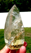 Brazil CITRINE Quartz Crystal FLAME Point with Rutiles BRAND NEW Old Stock picture