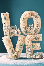 Anthropologie Festive Sisal Light-Up Diorama Christmas “LOVE” New In Box picture