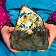 4.15LB Natural labradorite quartz crystal freeform polished specimen healing picture