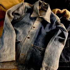 PREWAR WW11 USARMY BLUE DENIM COVERALLMINTY W/ISSUE#AND ALL LAURELBUTTONS 40 picture