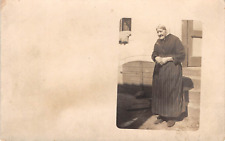 RPPC Photograph GRANDMOTHER IN HOME SPUN Vintage c1910 VELOX Postcard 9185 picture