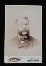 1895 Elmer Chickering Amos A Lawrence Signed Photo Cabinet Card CDV Abolitionist picture