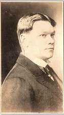 Vintage Postcard 1906 5inx2.75 In RPPC Young Man Portrait Sepia Real Photo Booth picture