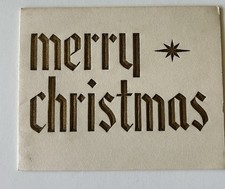 Vintage Merry Christmas Card Embossed Gold Letters Hallmark S20 picture