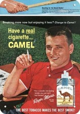 1962 New York Yankees ROGER MARIS Smokes CAMEL Cig DECORATIVE REPLICA METAL SIGN picture