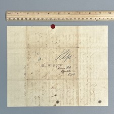 1843 Stampless Folded Letter Danville VA 12 1/2 Rate Rev SJP Anderson Revival picture