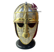 ZAIN Sutton Hoo 7th Century Anglo-Saxon Helmet Steel LARP Cosplay Armor Viking picture