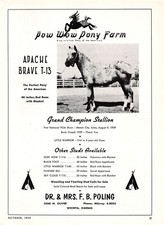 Dr & Mrs F B Poling Pow Wow Pony Farm Apache Brave T-13 Wichita KS Mag Print Ad picture