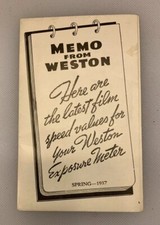 Weston Exposure Meter Brochure Electric Instrument Corp Newark NJ Vintage 1937 picture
