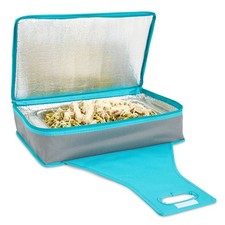 Juvale Insulated Casserole Carrier - 16 x 10 x 4 in, 16x10x4, Teal and Grey picture