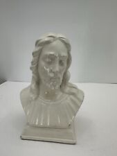 Vintage Jesus Holland Mold Ceramic Bust of White Christ 7
