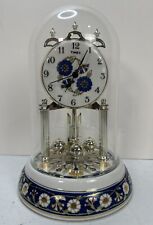 Vintage Timex Floral Anniversary Porcelain Glass Dome Clock picture