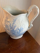 Antique Champion Ironstone Pitcher Floral Transferware Jug Victorian Pottery picture