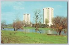 Lincoln and Morrill Twin Towers Columbus Ohio OSU Chrome Postcard 1960s picture