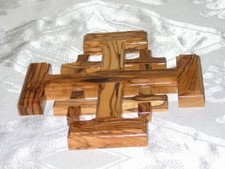 Jerusalem Cross Olive Wood Holy Land Handmade Bethlehem Crusaders' Cross picture