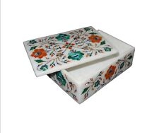 Semi Precious Gemstone Inlay Work Jewelry Box Marble Color Bow Box for Father picture