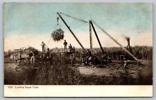 Postcard Loading Sugar Cane Industrial Steam Construction Farm Equipment Crane picture